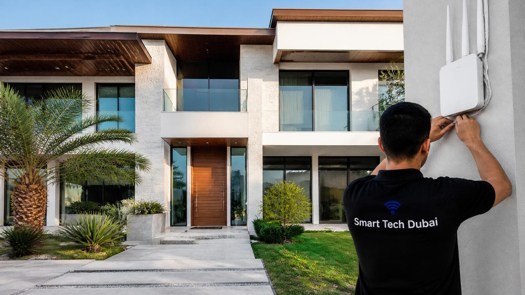 Wireless network installation with ceiling access points in Dubai